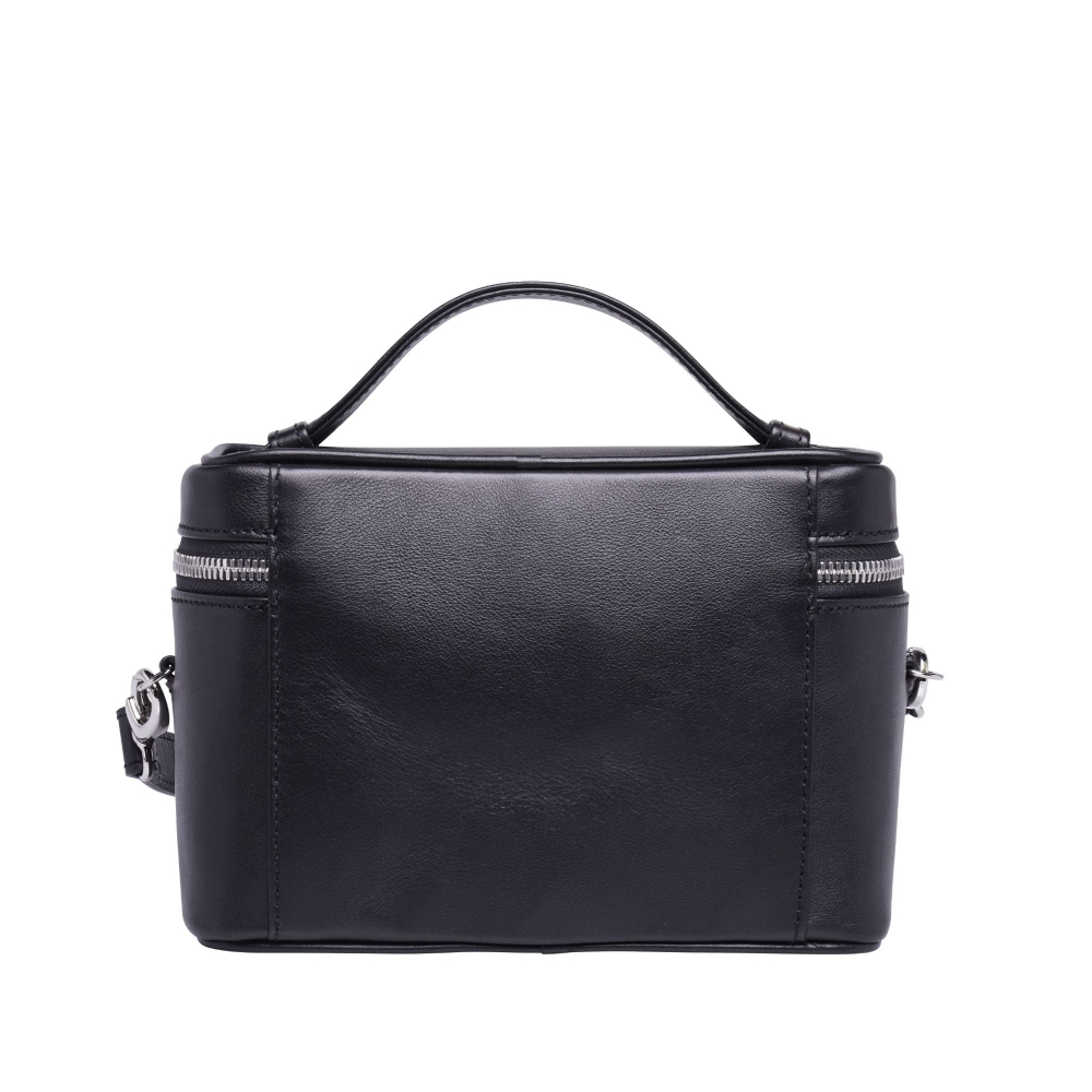 Shoulder bag made of black calfskin leather